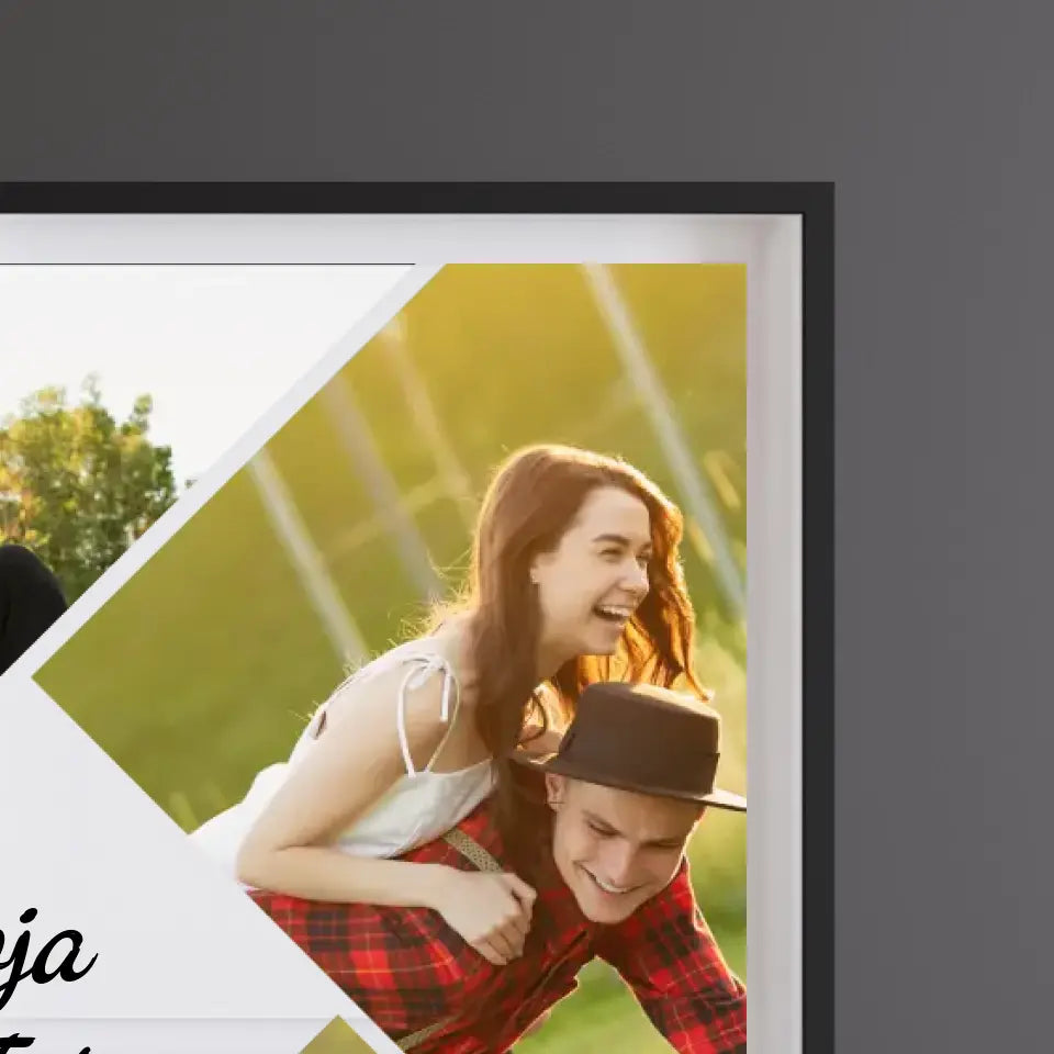 Moja miłość kolaż z napisem - druk na płótnie, spersonalizowany prezent