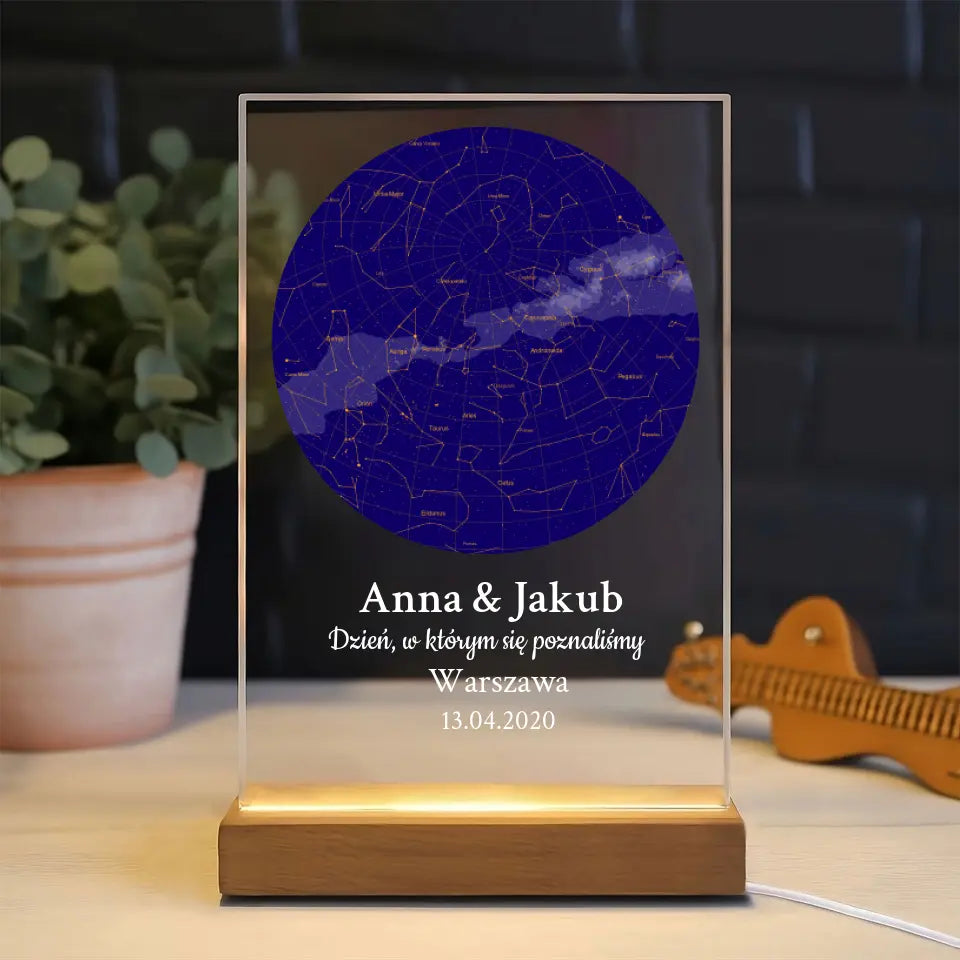 Początek naszej podróży - Druk na szkle, spersonalizowany prezent dla pary