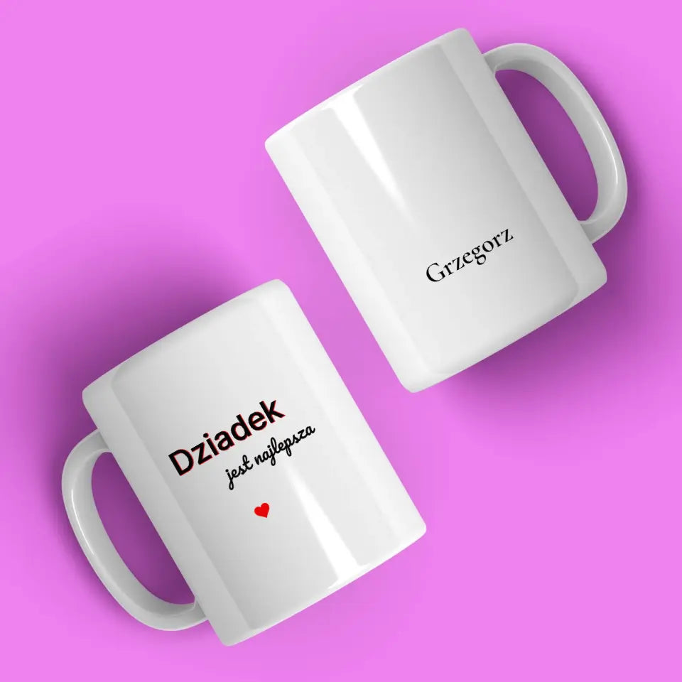 Najlepszy dziadek - Kubek z nadrukiem, spersonalizowany prezent dla dziadka