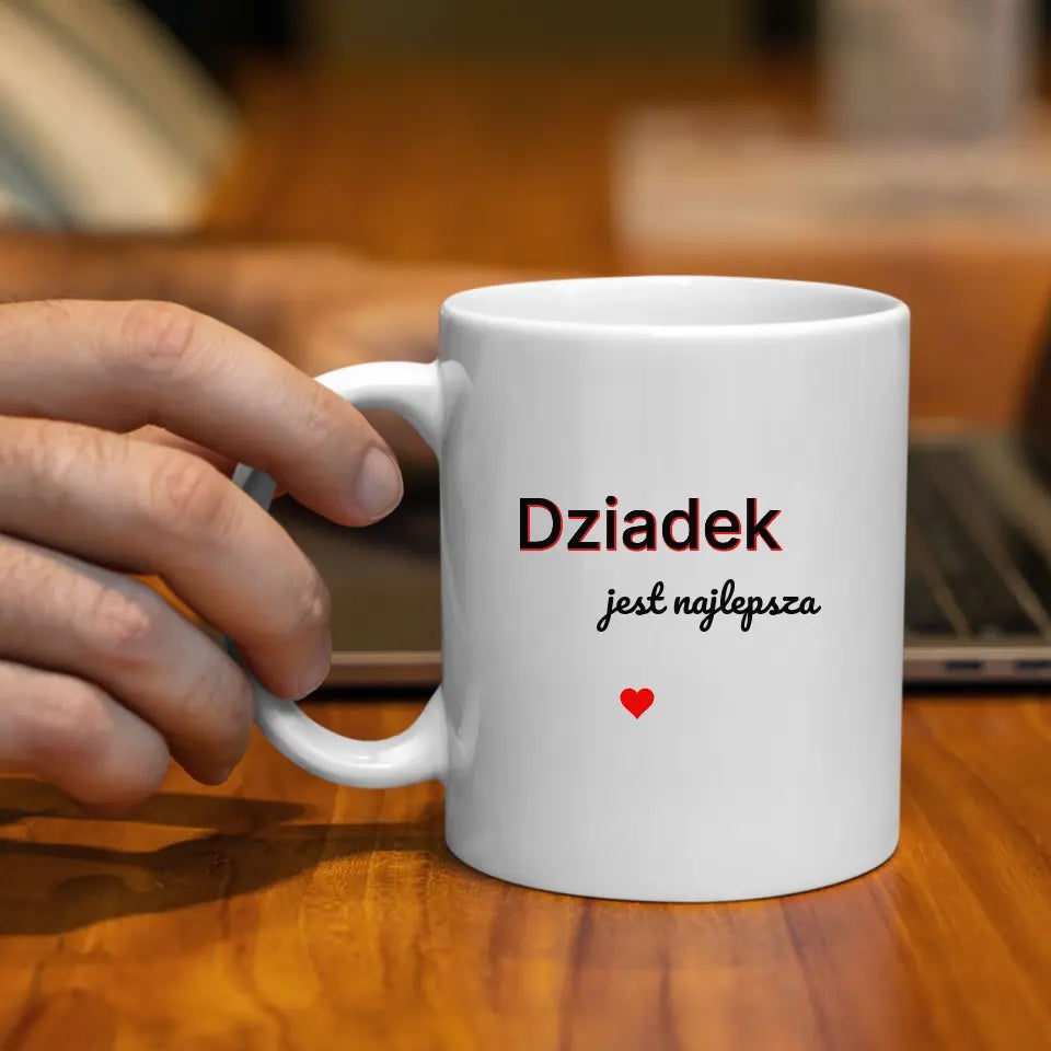 Najlepszy dziadek - Kubek z nadrukiem, spersonalizowany prezent dla dziadka