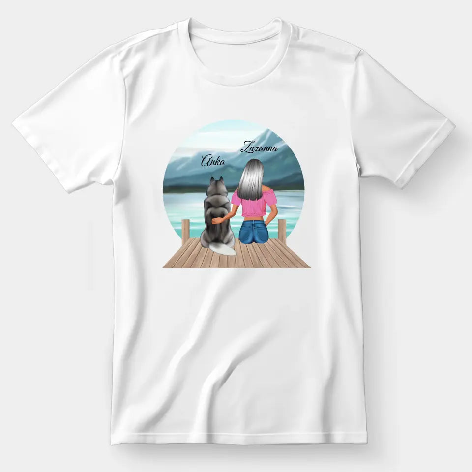 Dziewczyna z Husky - Koszulka dla Miłośnicy husky, wyjątkowy prezent dla dziewczyn, kobiet, żon