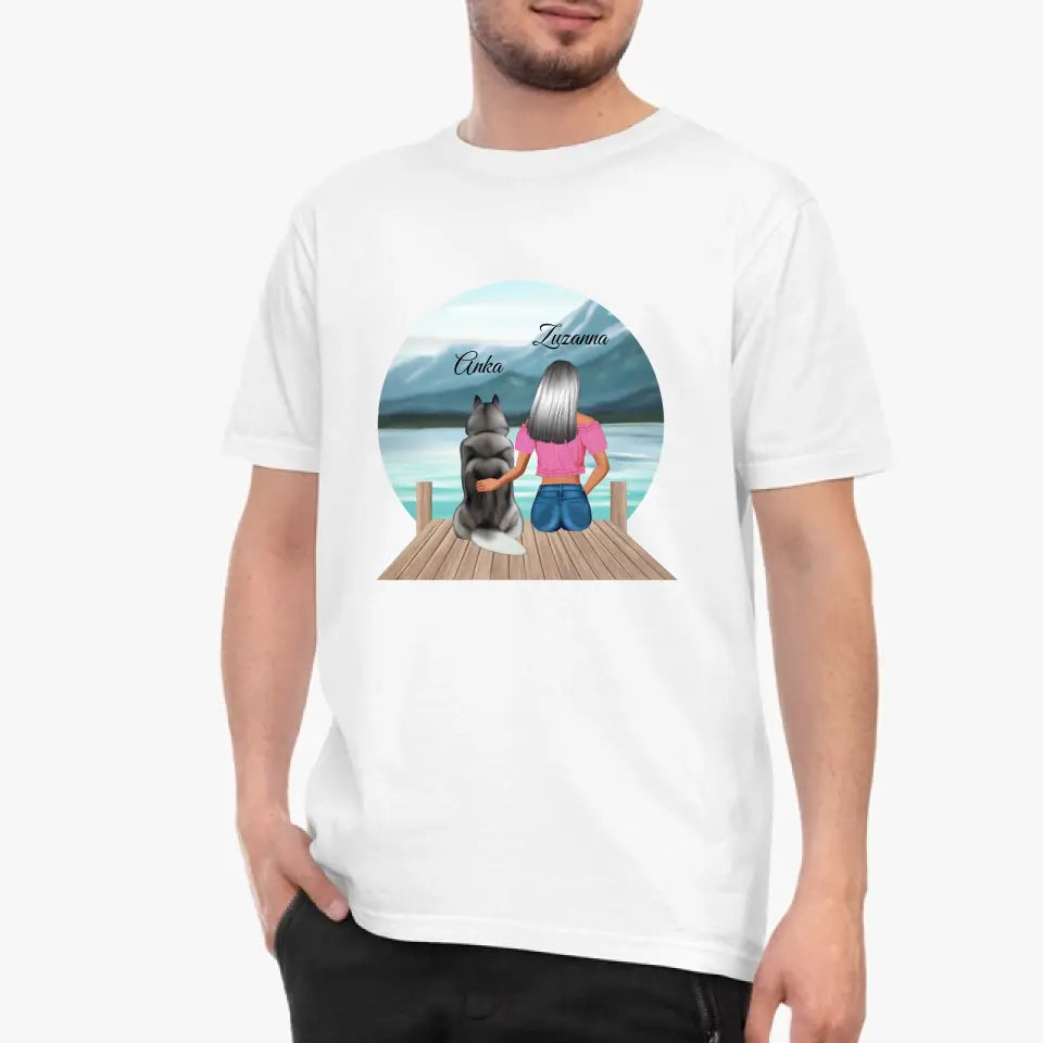 Dziewczyna z Husky - Koszulka dla Miłośnicy husky, wyjątkowy prezent dla dziewczyn, kobiet, żon