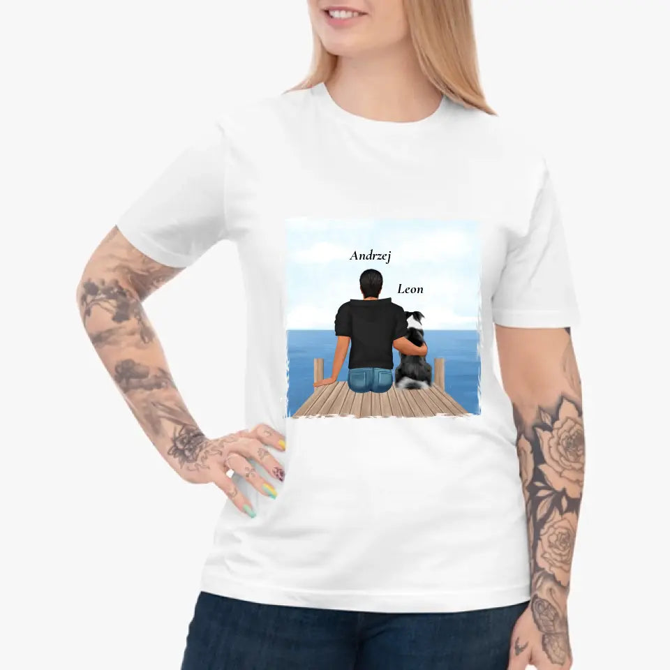 Mężczyzna z Collie - Koszulka dla Miłośnicy Collie, wyjątkowy prezent dla facetów, mężczyzn, mężów