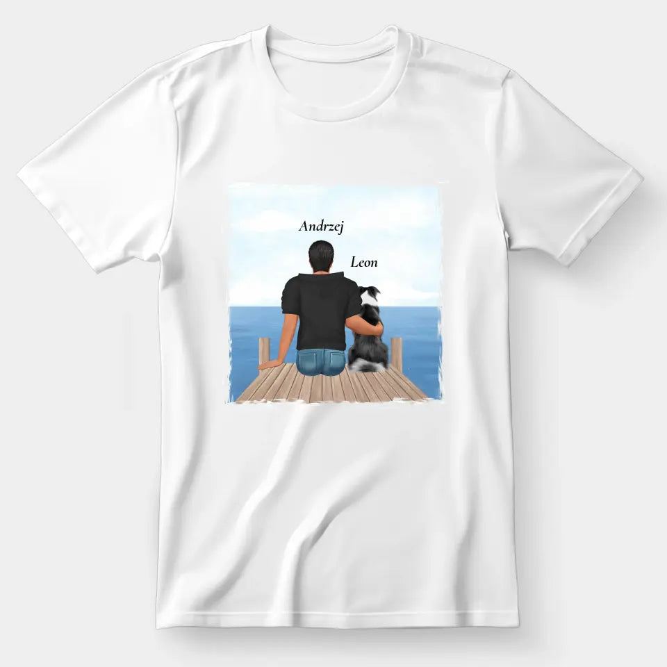 Mężczyzna z Collie - Koszulka dla Miłośnicy Collie, wyjątkowy prezent dla facetów, mężczyzn, mężów