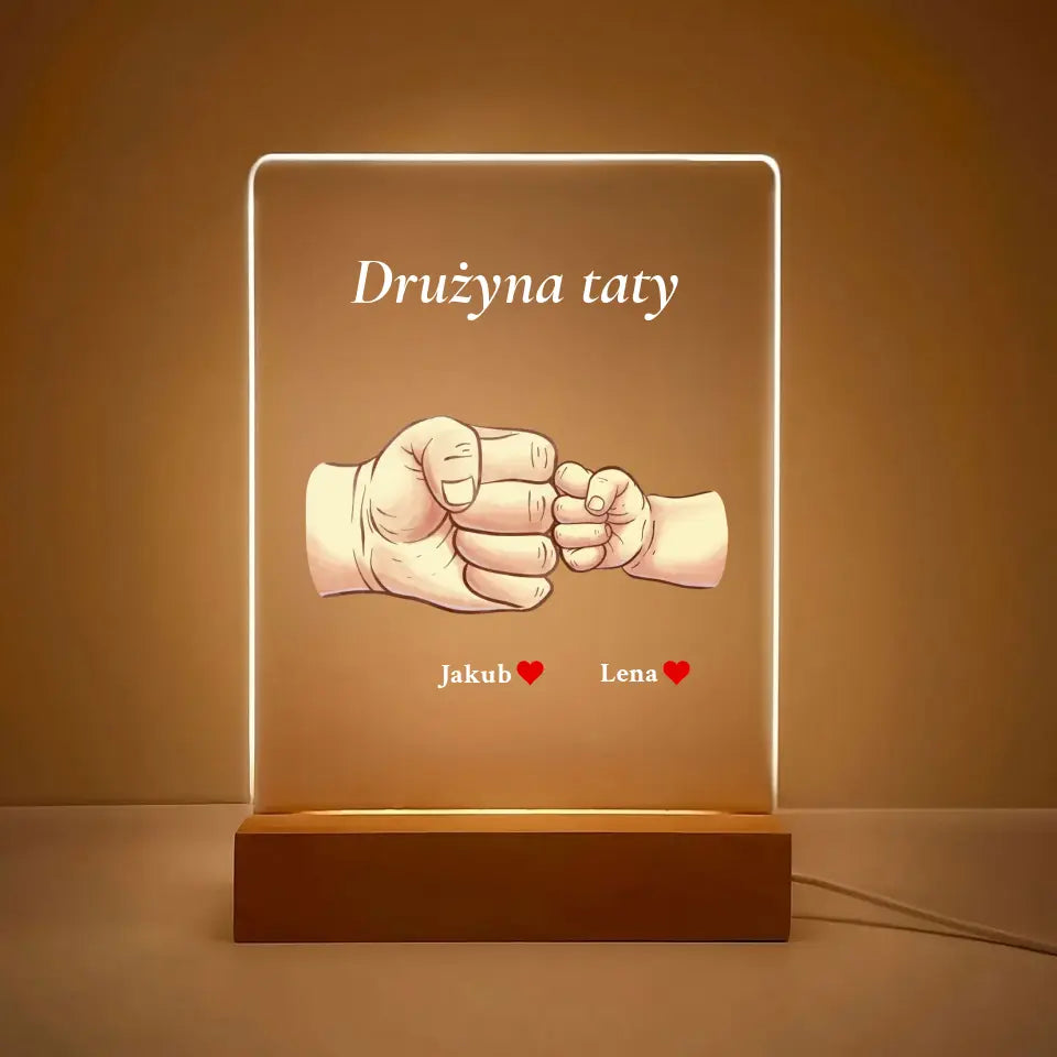 Drużyna taty - Druk na szkle, spersonalizowany prezent dla taty