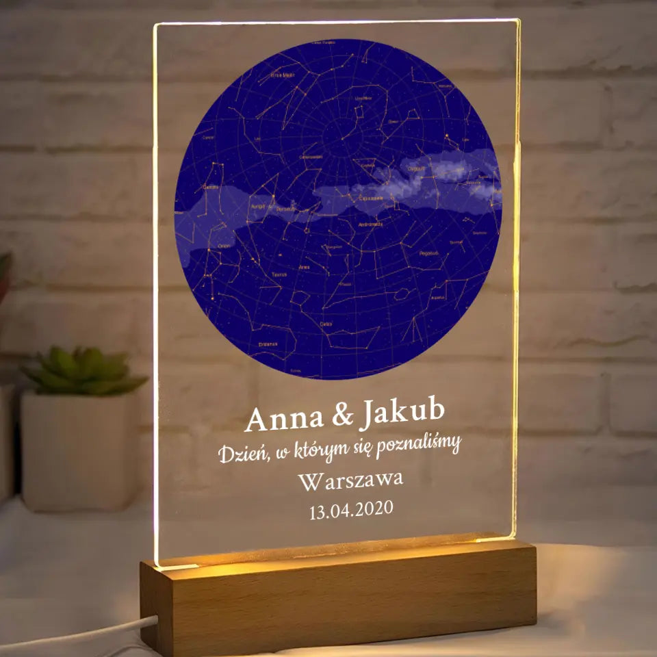 Początek naszej podróży - Druk na szkle, spersonalizowany prezent dla pary