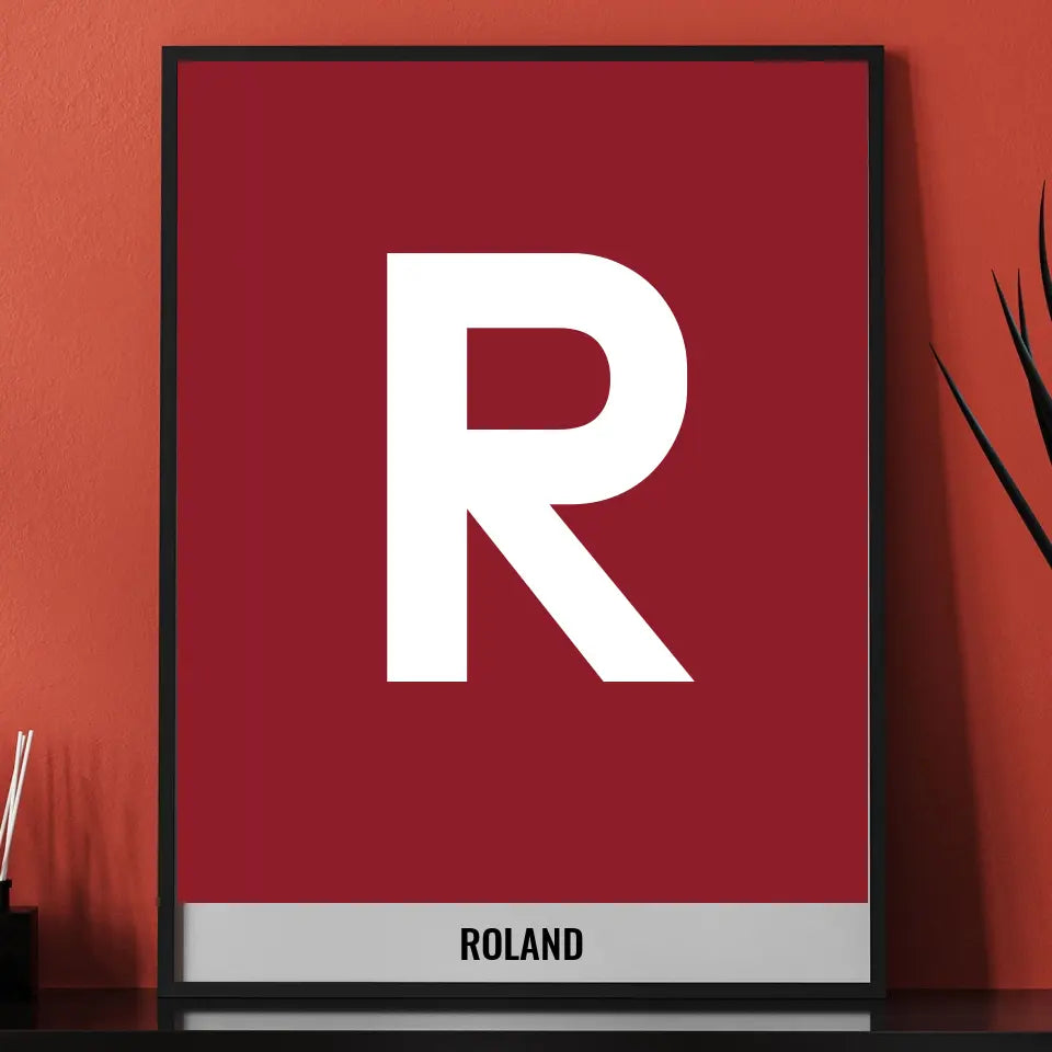 Pierwsza litera imienia - druk na płótnie, spersonalizowany prezent