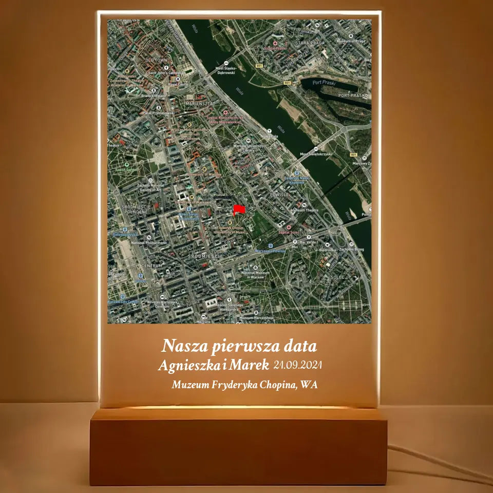 Nasza pierwsza randka (Prostokąt) - Druk na szkle dla pary