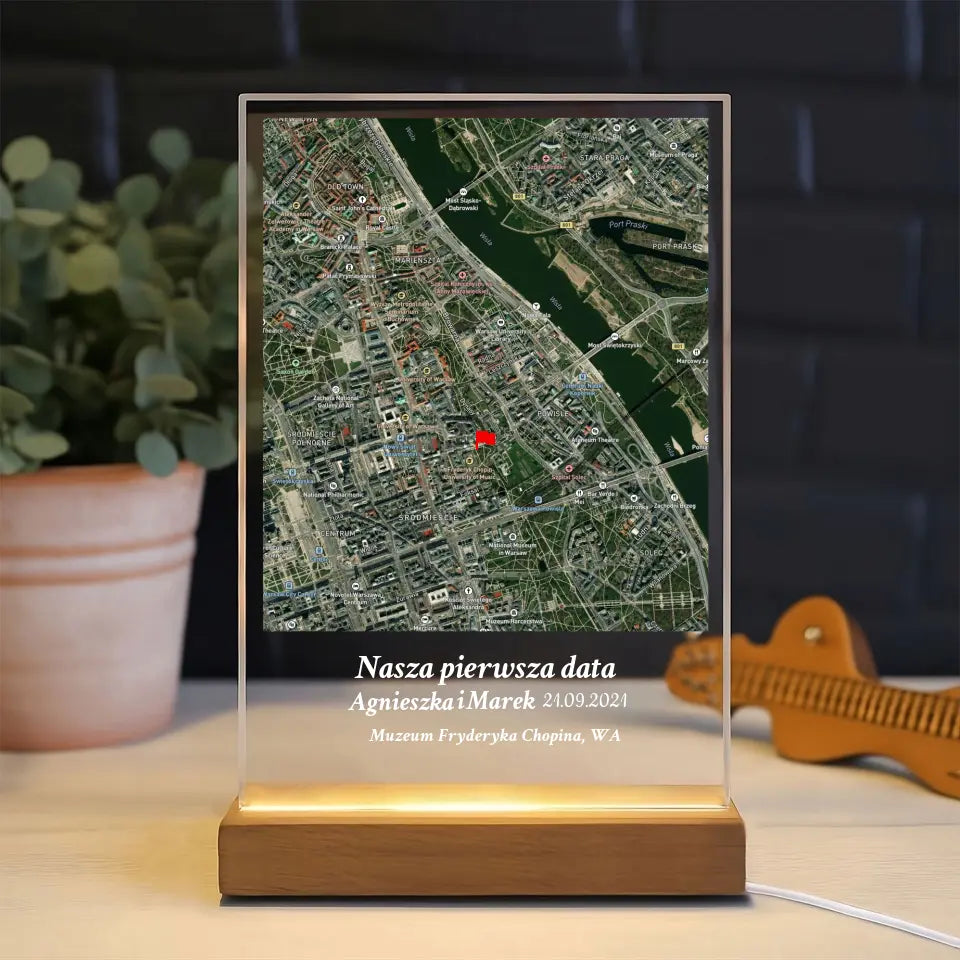 Nasza pierwsza randka (Prostokąt) - Druk na szkle dla pary