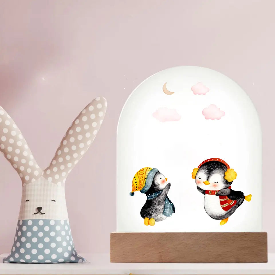 Lampka nocna dla dziecka - Pingwiny (2 dzieci)