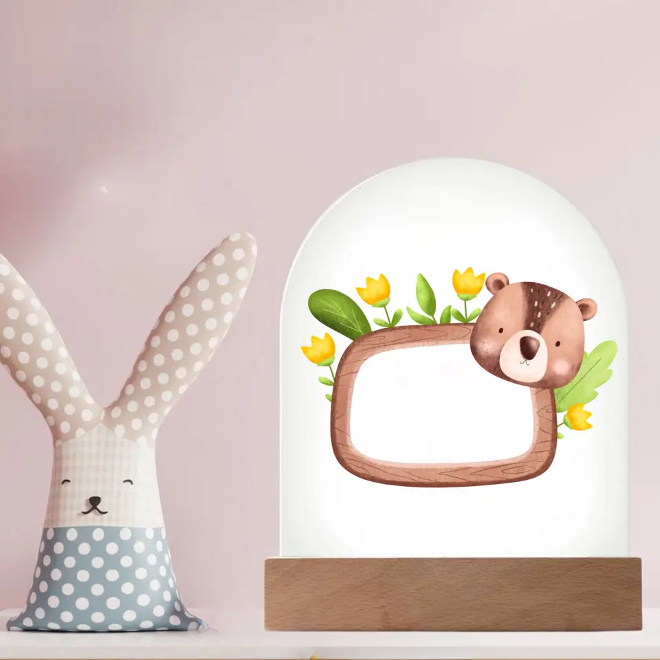 Lampka nocna dla dziecka - Ramka ze zwierzętami