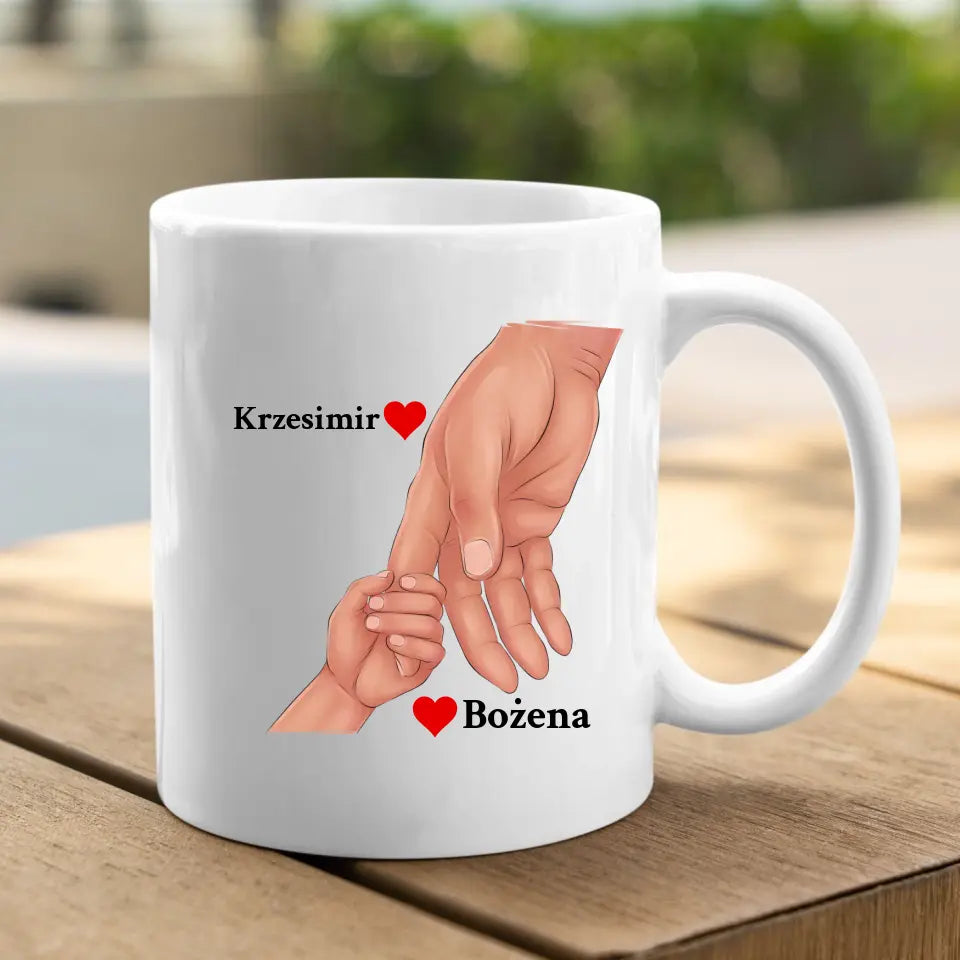 Ręce taty i dziecka - Kubek dla taty