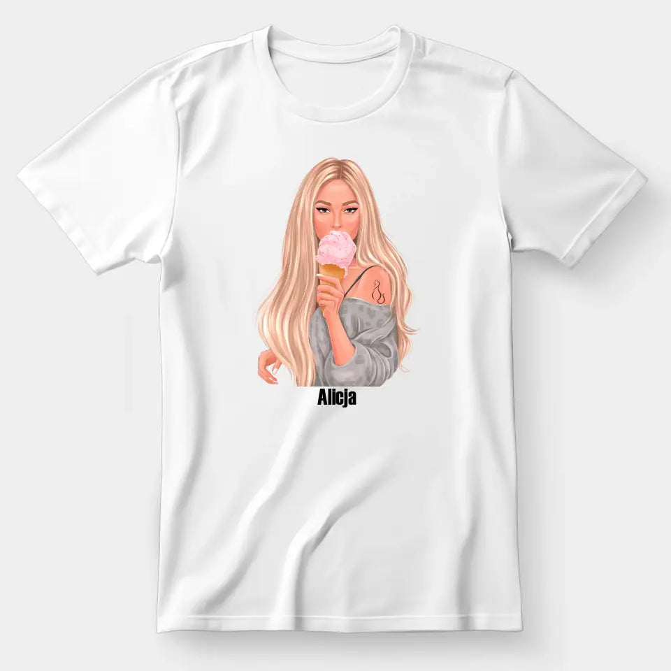 Dziewczyna z lodami - koszulka, wyjątkowy prezent dla dziewczyny, przyjaciółki