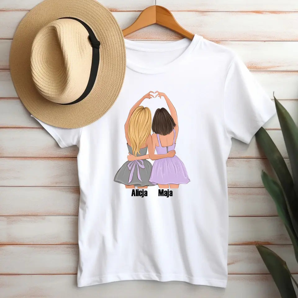 Koszulka z imionami dla przyjaciółek - wyjątkowy prezent dla przyjaciółek #1