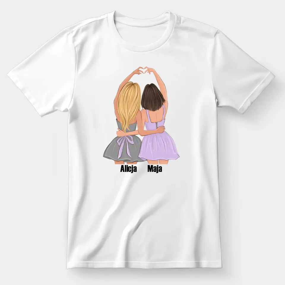 Koszulka z imionami dla przyjaciółek - wyjątkowy prezent dla przyjaciółek #1