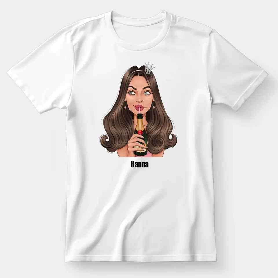 Dziewczyna z szampanem - koszulka, wyjątkowy prezent dla dziewczyny, przyjaciółki