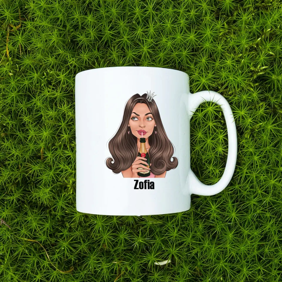 Dziewczyna z szampanem - Kubek dla dziewczyny, przyjaciółki