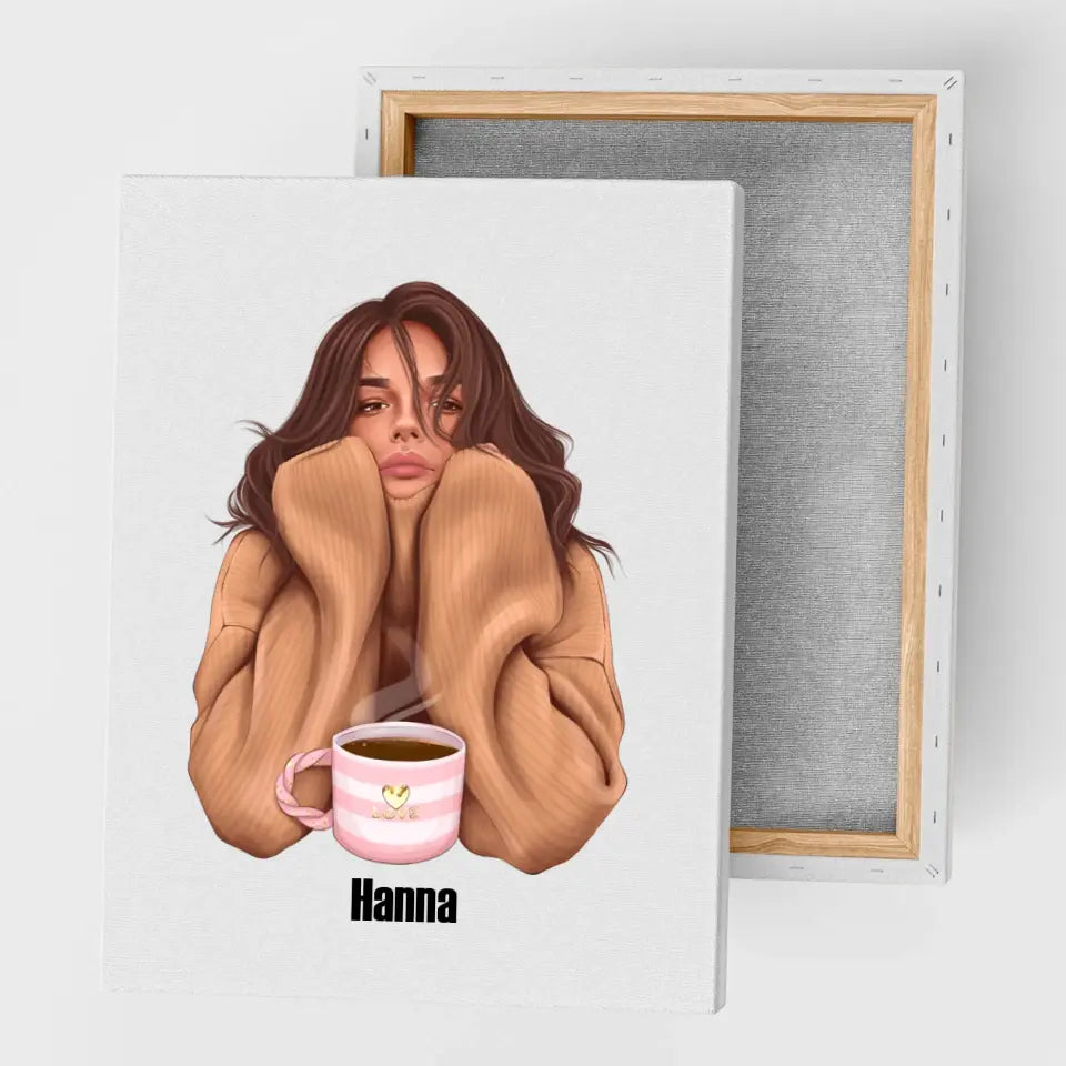 Poranna dziewczyna - druk na płótnie, spersonalizowany prezent dla dziewczyny, przyjaciółki