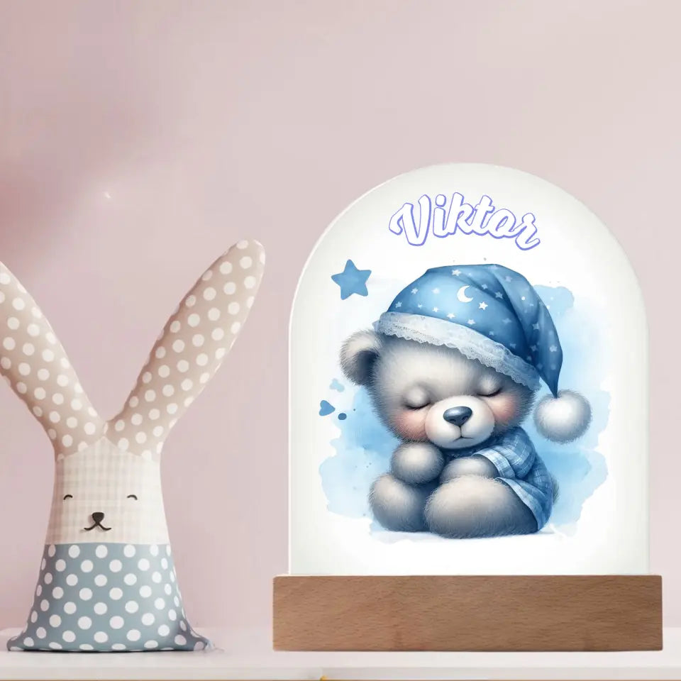 Lampka nocna dla dziecka - Miś (chłopiec)