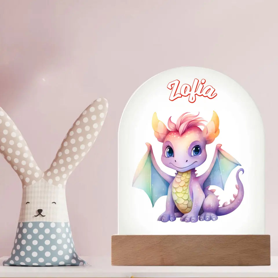 Lampka nocna dla dziecka - Smok (dziewczynka)