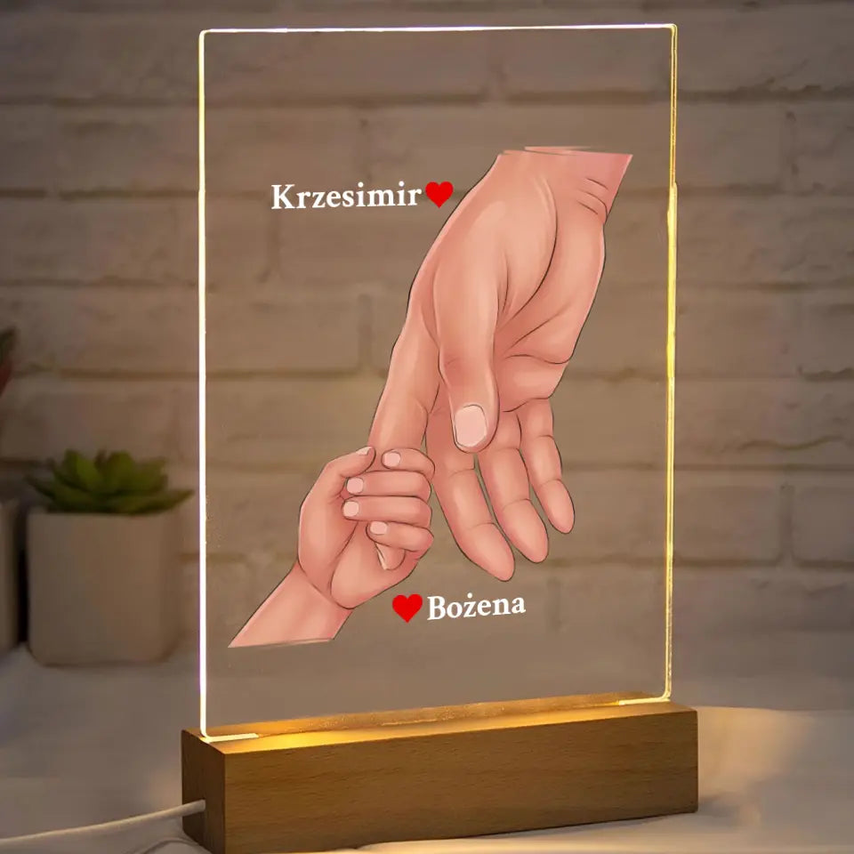 Ręce taty i dziecka - Druk na szkle, spersonalizowany prezent dla taty