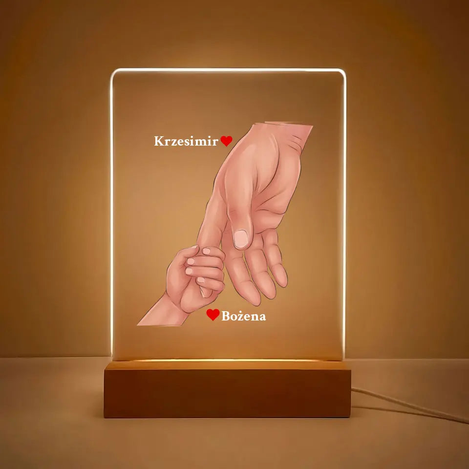 Ręce taty i dziecka - Druk na szkle, spersonalizowany prezent dla taty