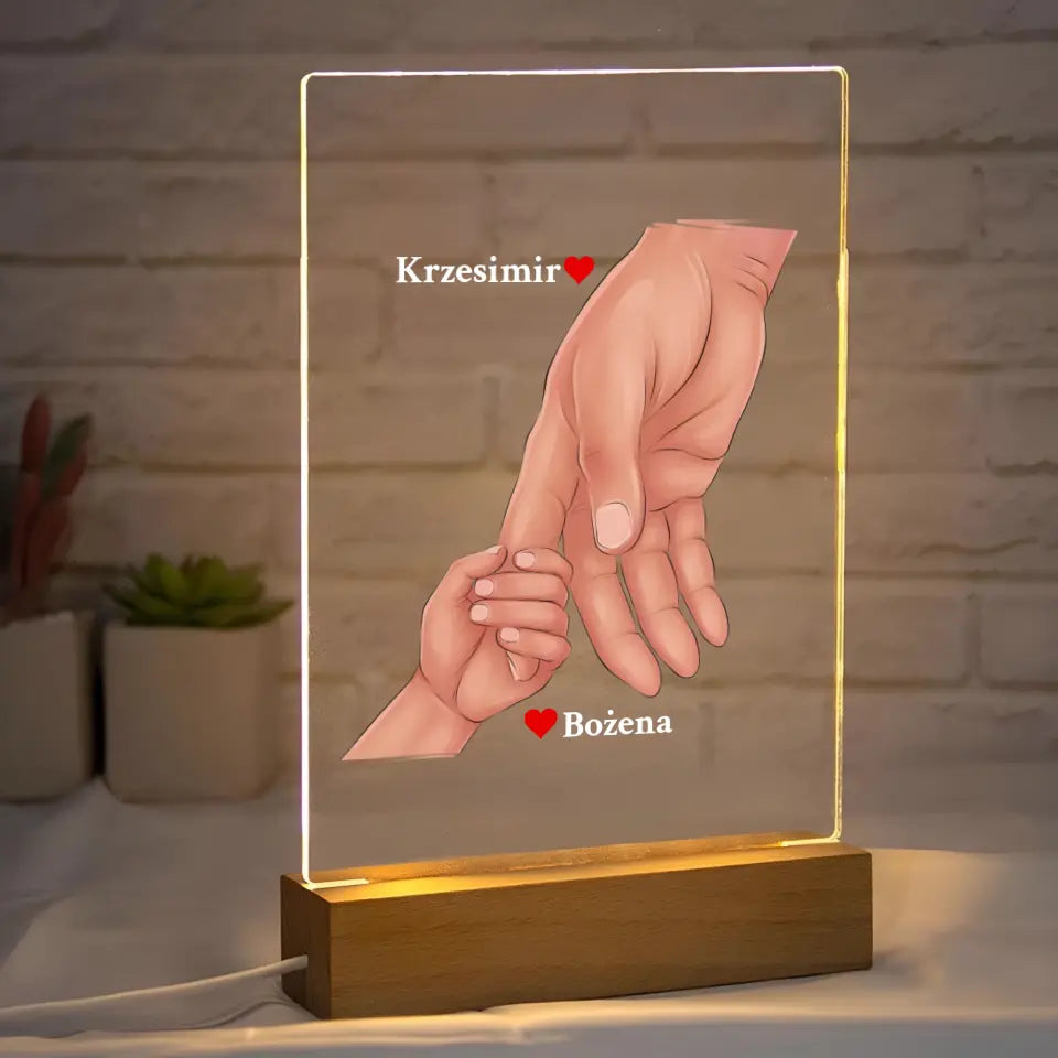 Ręce taty i dziecka - Druk na szkle, spersonalizowany prezent dla taty