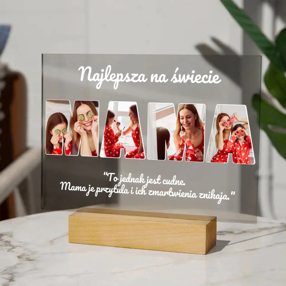 Najlepsza na świecie mama - Druk na szkle, spersonalizowany prezent mamy