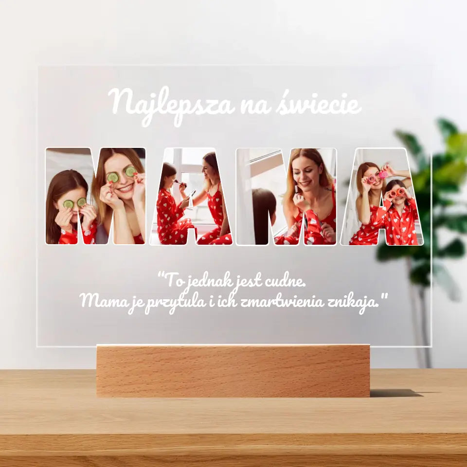 Najlepsza na świecie mama - Druk na szkle, spersonalizowany prezent mamy