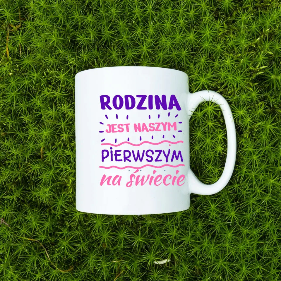 Rodzina jest naszym pierwszym na świecie - Kubek dla rodziny