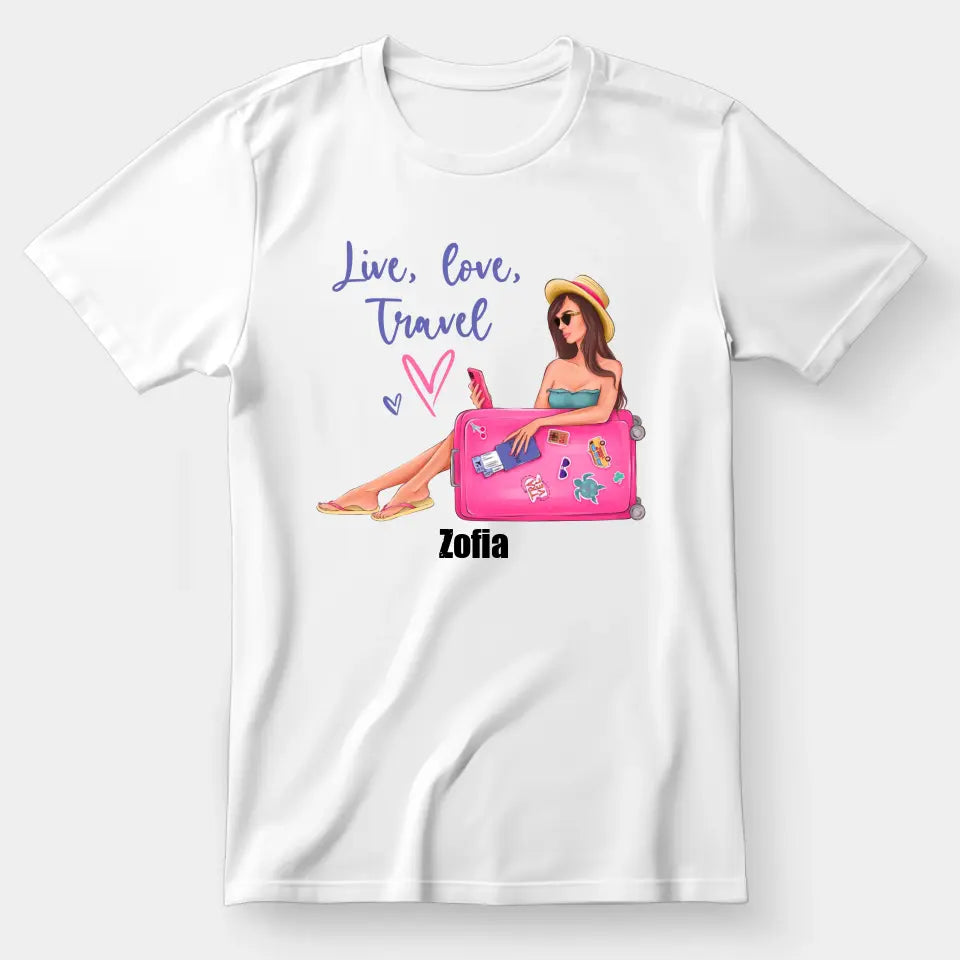 Podróżująca dziewczyna - koszulka, wyjątkowy prezent dla dziewczyny, przyjaciółki, kobiety