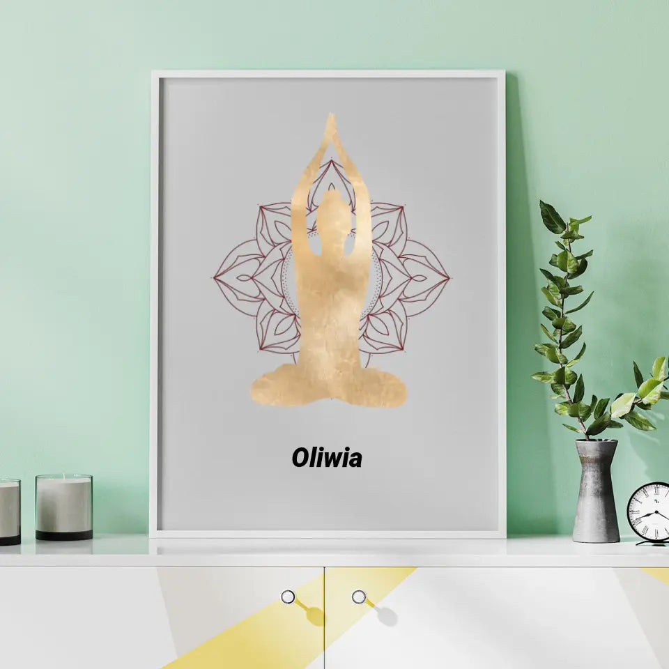 Yoga Mandala - druk na płótnie, spersonalizowany prezent