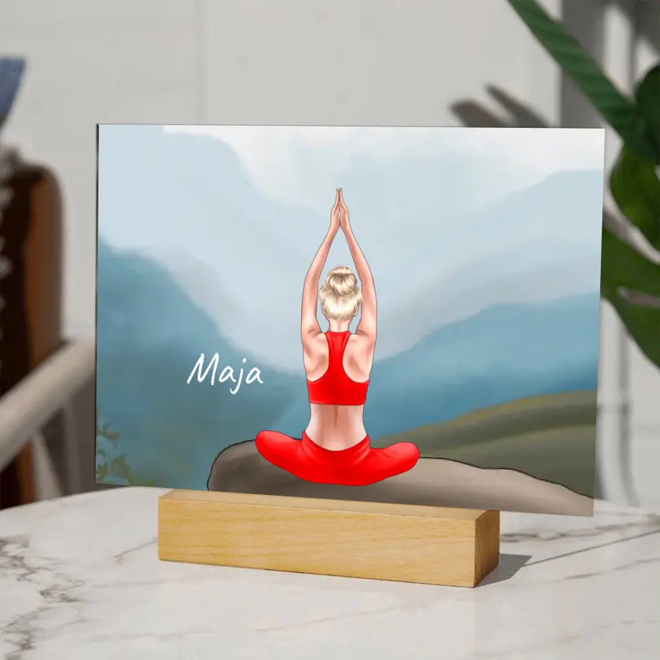 Yoga Girl - Druk na szkle, spersonalizowany prezent