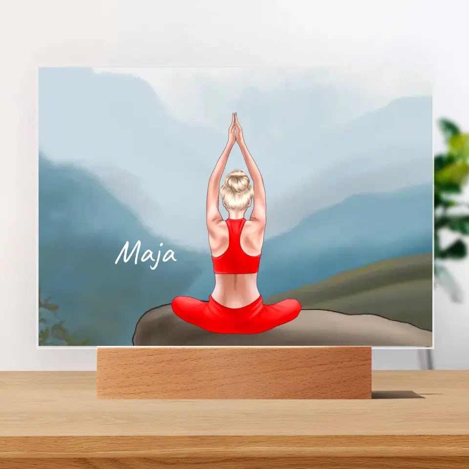 Yoga Girl - Druk na szkle, spersonalizowany prezent