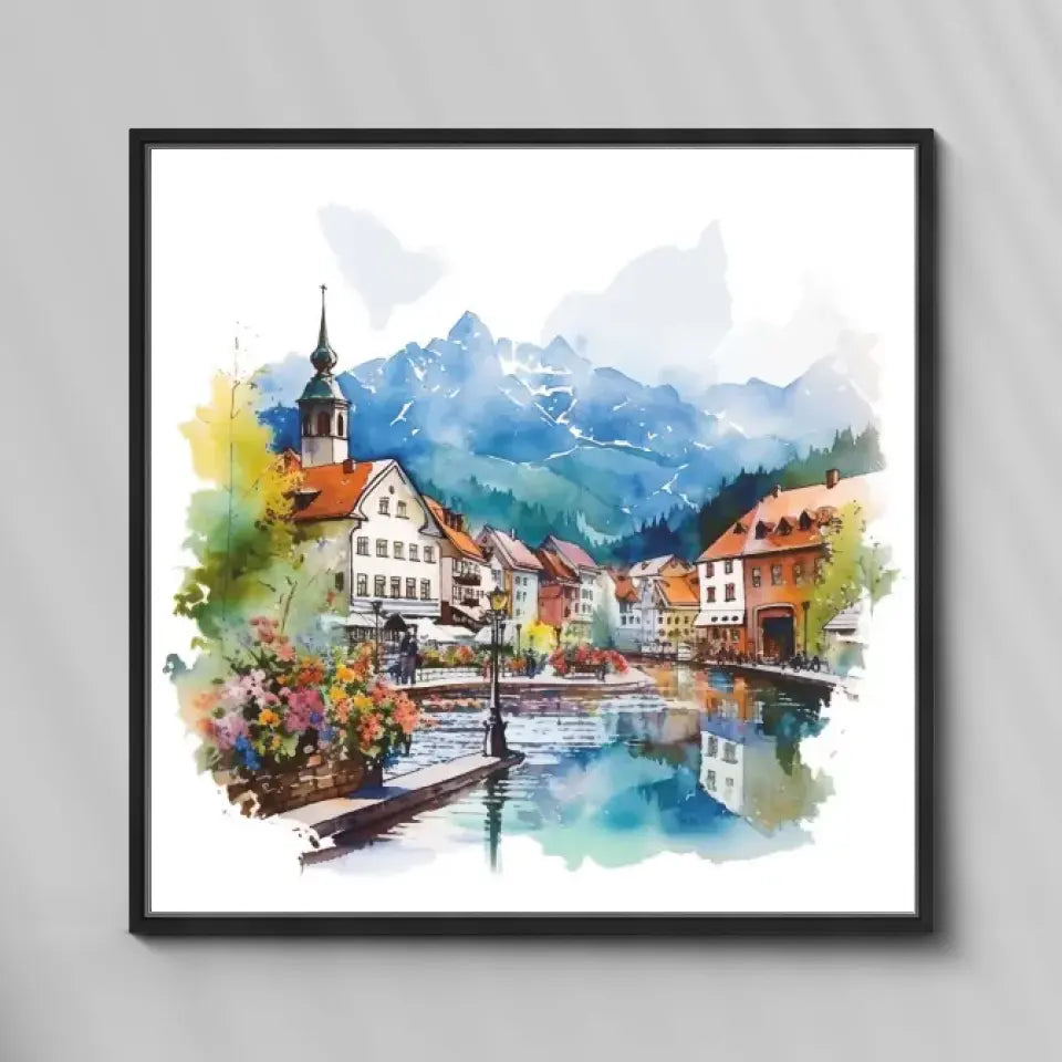 Zakopane (Akwarela) - druk na płótnie, spersonalizowany prezent