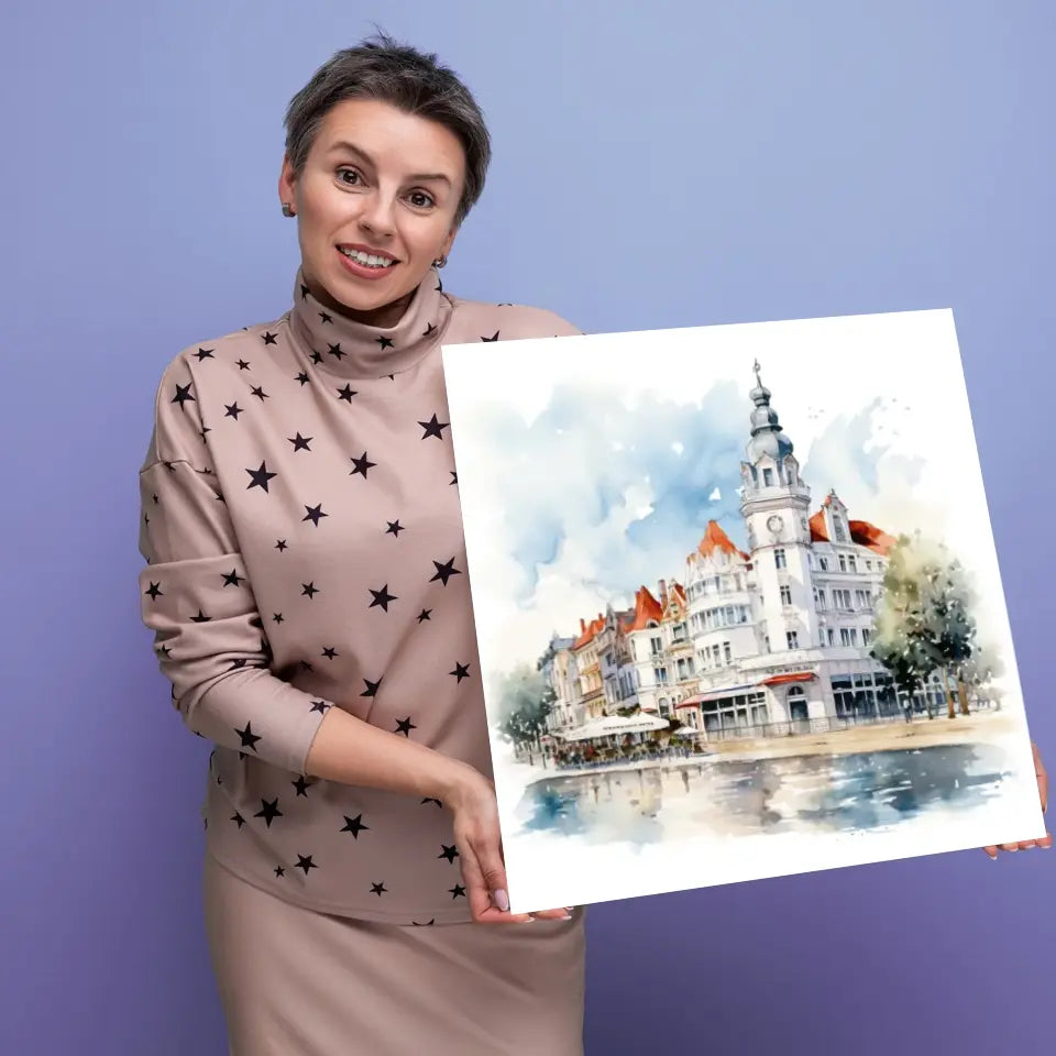 Sopot (Akwarela) - druk na płótnie, spersonalizowany prezent