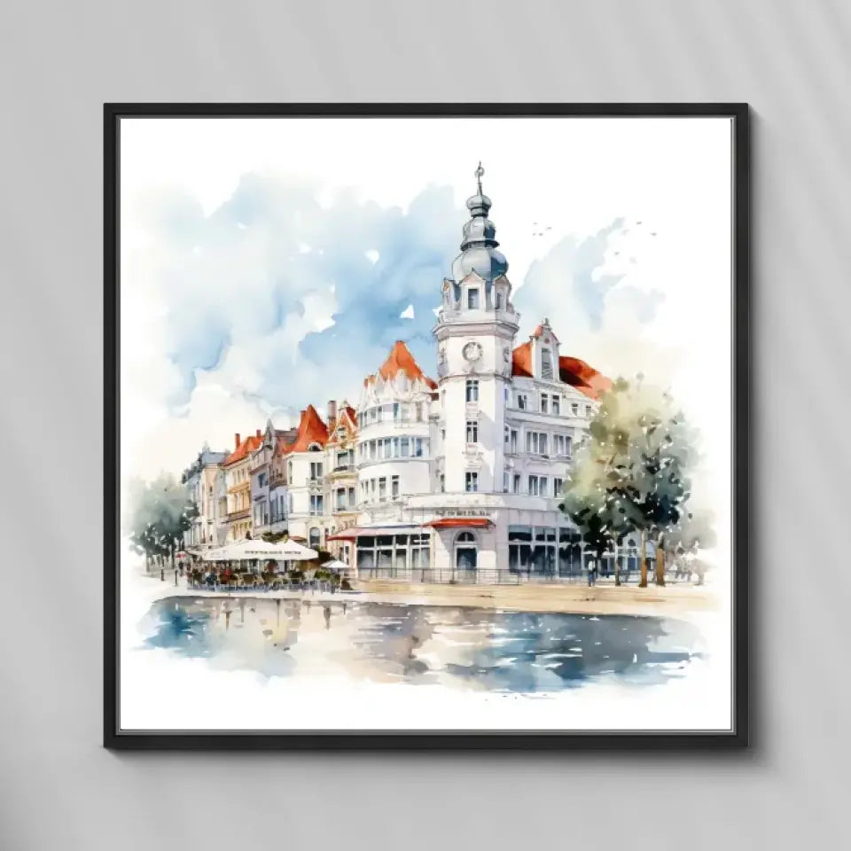 Sopot (Akwarela) - druk na płótnie, spersonalizowany prezent