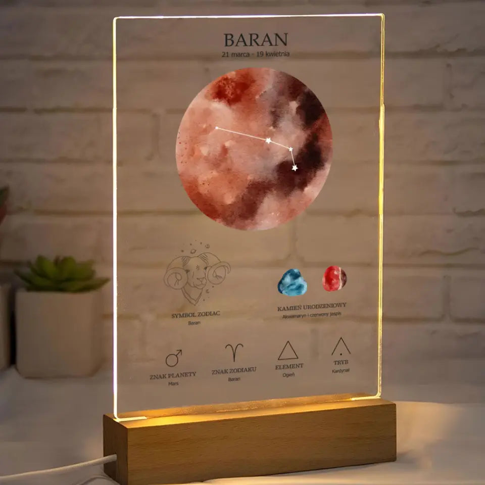 Znaki zodiaku - Druk na szkle, spersonalizowany prezent