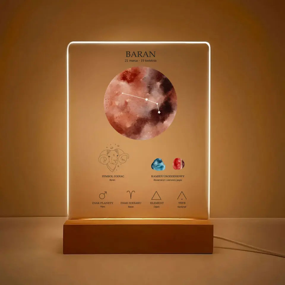 Znaki zodiaku - Druk na szkle, spersonalizowany prezent