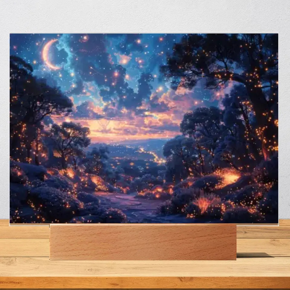 Gwiazda galaktycznej nocy - Druk na szkle, spersonalizowany prezent dla rodziny