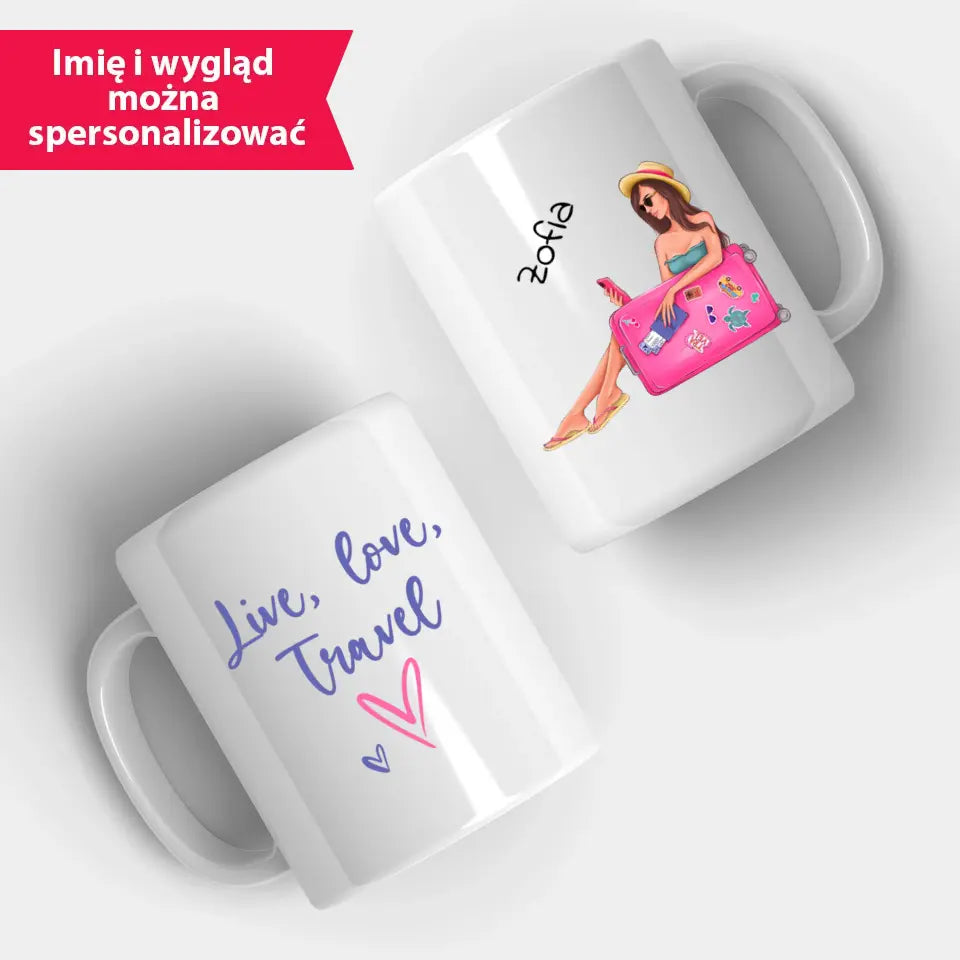 Podróżująca dziewczyna - Kubek dla dziewczyny, przyjaciółki, kobieta