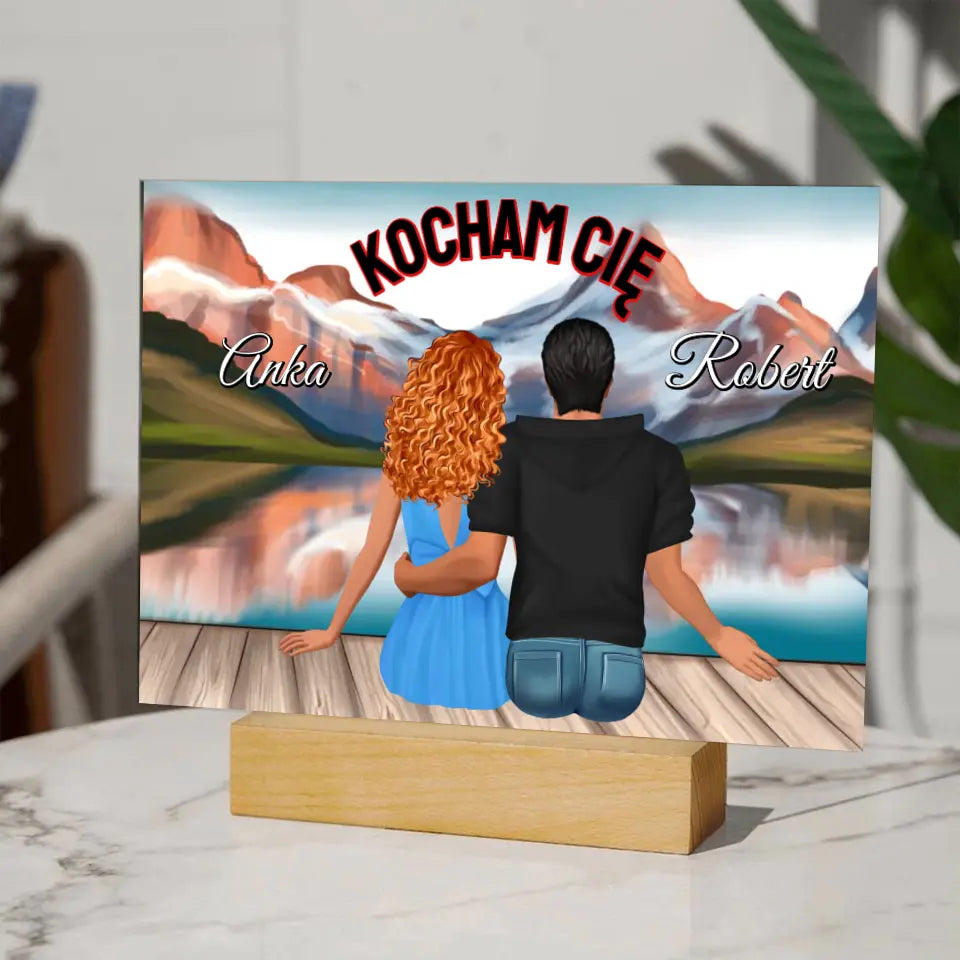 Prezent dla par z napisem #2 - Druk na szkle, spersonalizowany prezent dla par