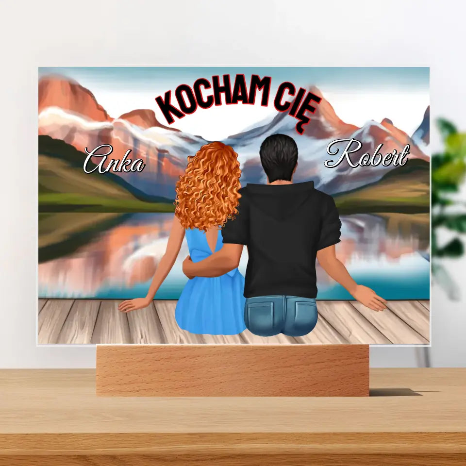 Prezent dla par z napisem #2 - Druk na szkle, spersonalizowany prezent dla par