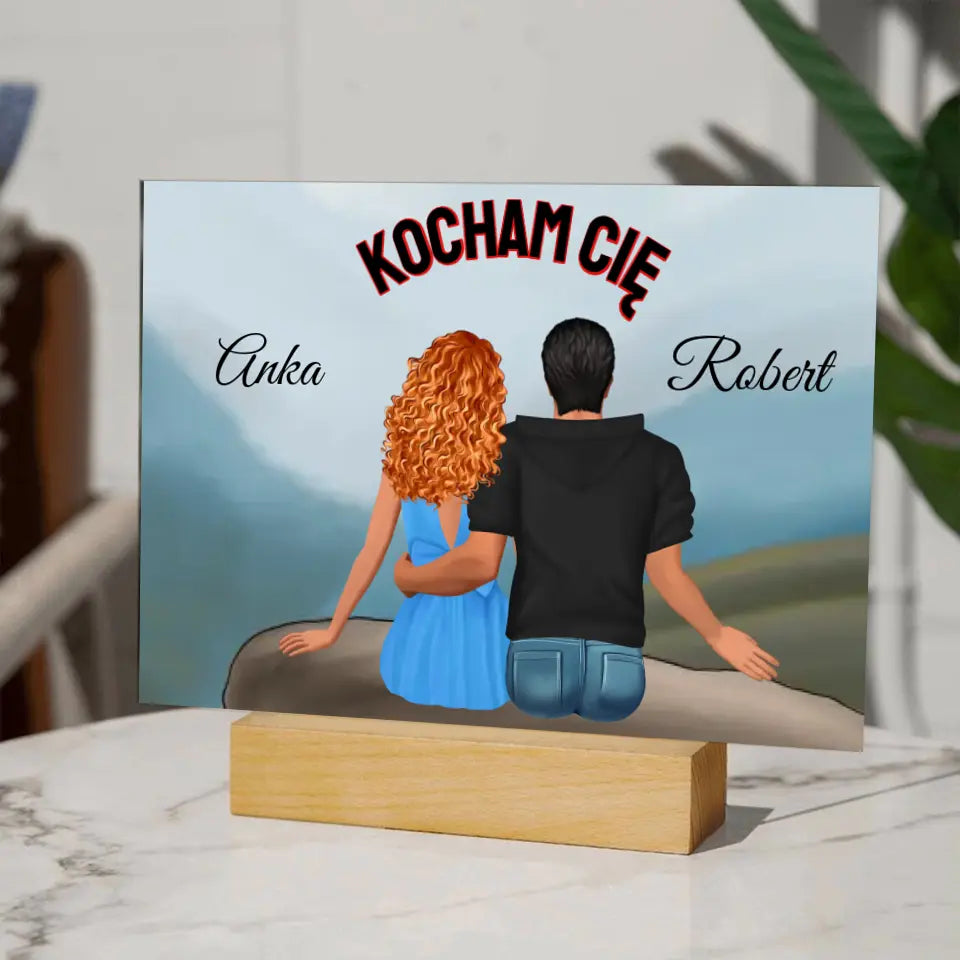 Prezent dla par z napisem #1 - Druk na szkle, spersonalizowany prezent dla par