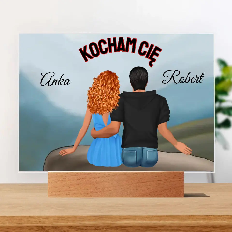 Prezent dla par z napisem #1 - Druk na szkle, spersonalizowany prezent dla par