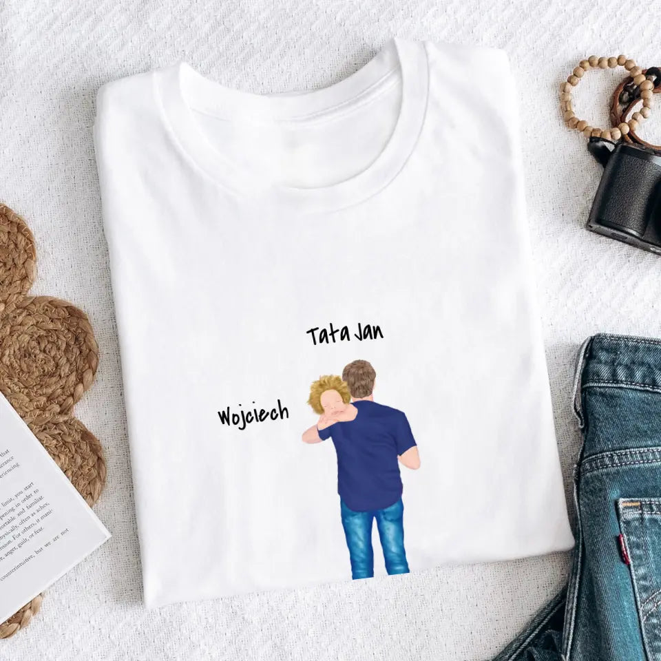 Tata i syn - Personalizowana koszulka dla taty #1