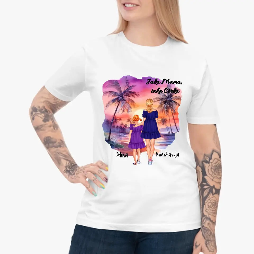 Mama i córka (Lato) - Personalizowana koszulka dla mamy