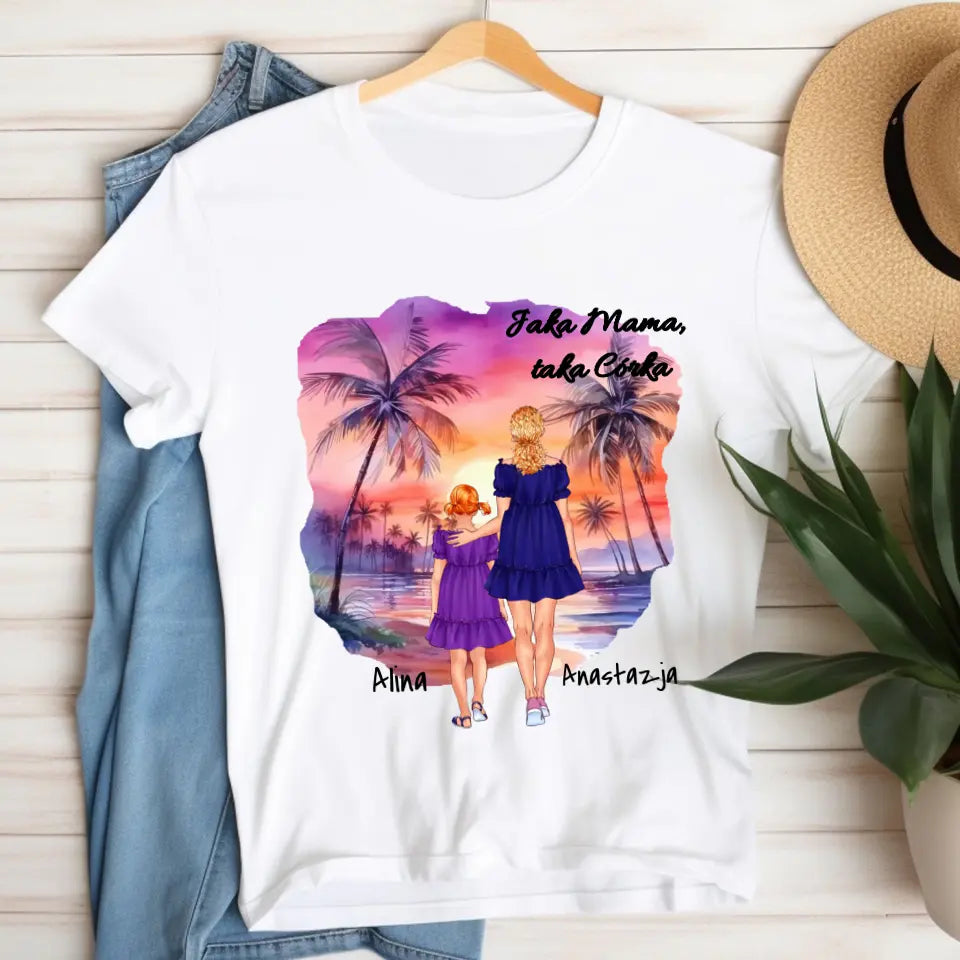 Mama i córka (Lato) - Personalizowana koszulka dla mamy