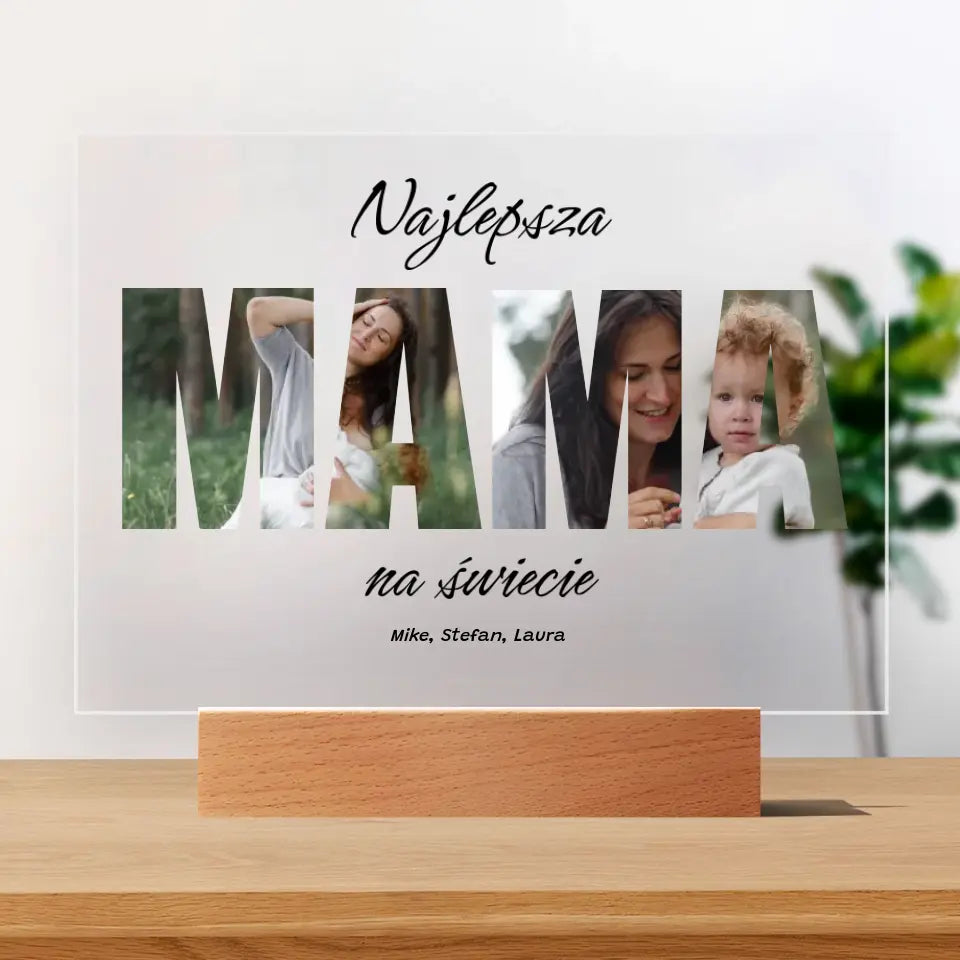 Najlepsza mama na świecie - Druk na szkle, spersonalizowany prezent dla mamy