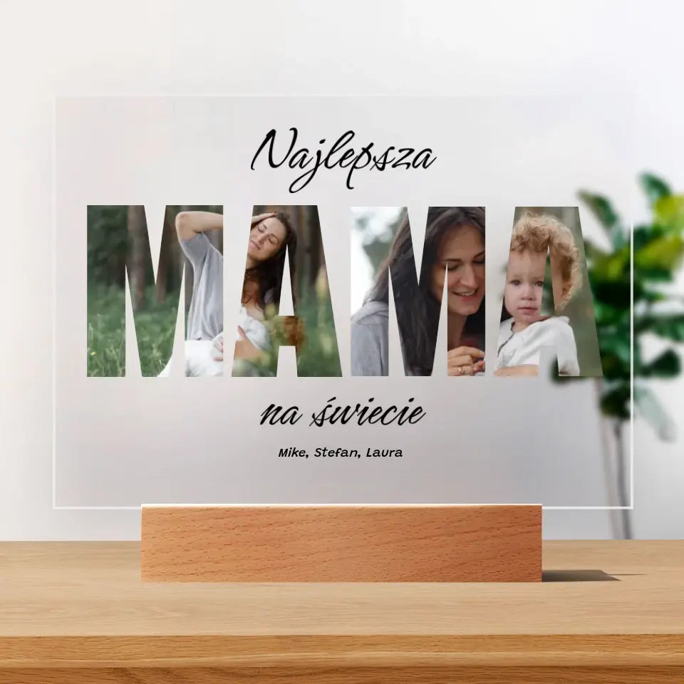 Najlepsza mama na świecie - Druk na szkle, spersonalizowany prezent dla mamy